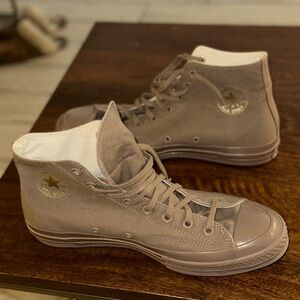 Converse High-Top Sneakers in Cream and Brown